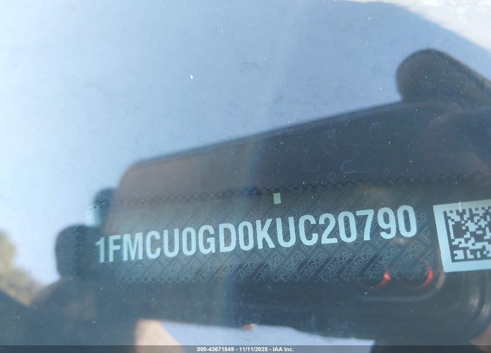 2019 FORD ESCAPE SE VIN: 1FMCU0GD0KUC20790