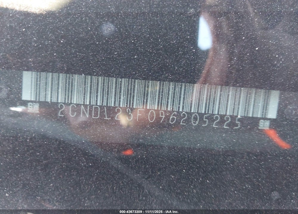 2009 CHEVROLET EQUINOX VIN: 2CNDL23F096205225