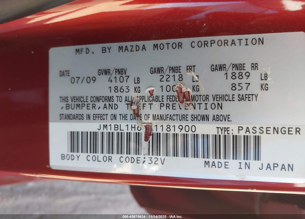 2010 MAZDA 3 S SPORT VIN: JM1BL1H63A1181900