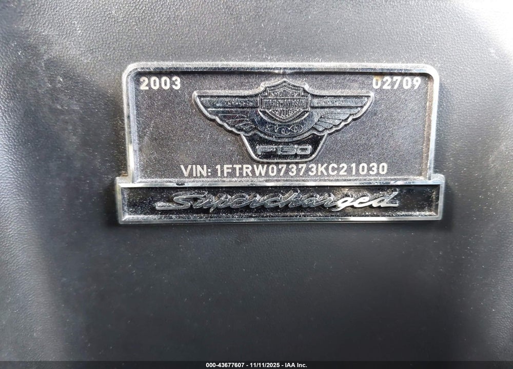 2003 FORD F-150 LARIAT VIN: 1FTRW07373KC21030