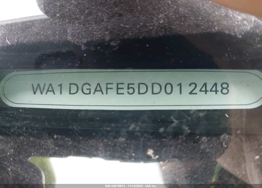 2013 AUDI Q7 VIN: WA1DGAFE5DD012448