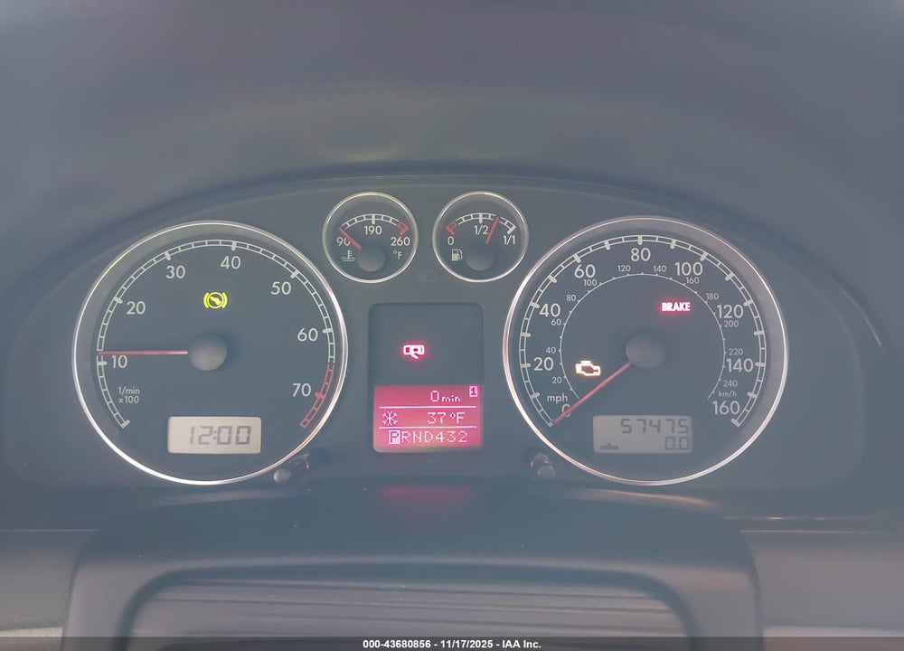 2003 VOLKSWAGEN PASSAT GLS V6 VIN: WVWVH63B63E161944
