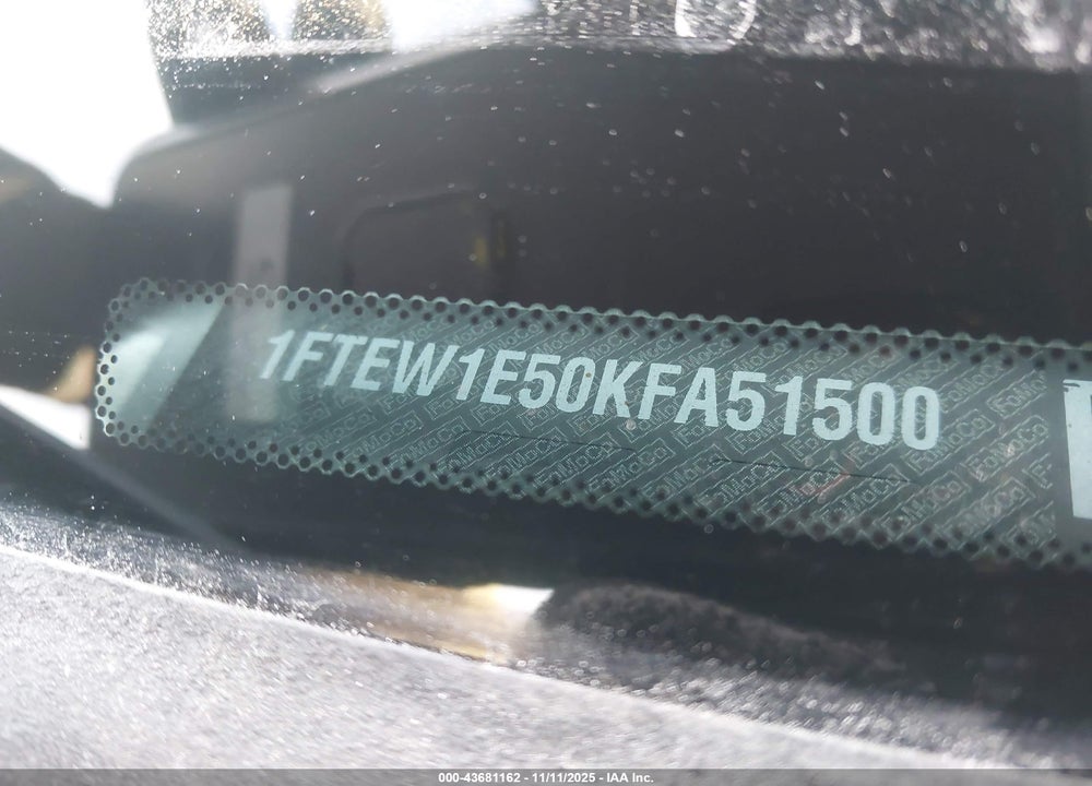 2019 FORD F-150 LARIAT VIN: 1FTEW1E50KFA51500