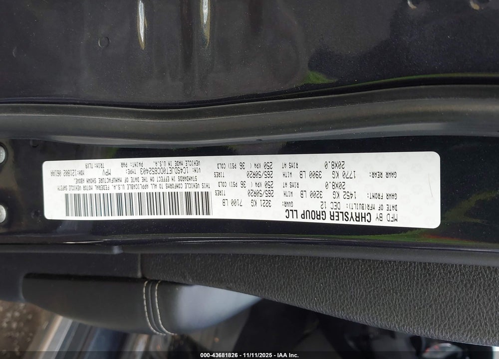 2013 DODGE DURANGO VIN: 1C4SDJET0DC652403