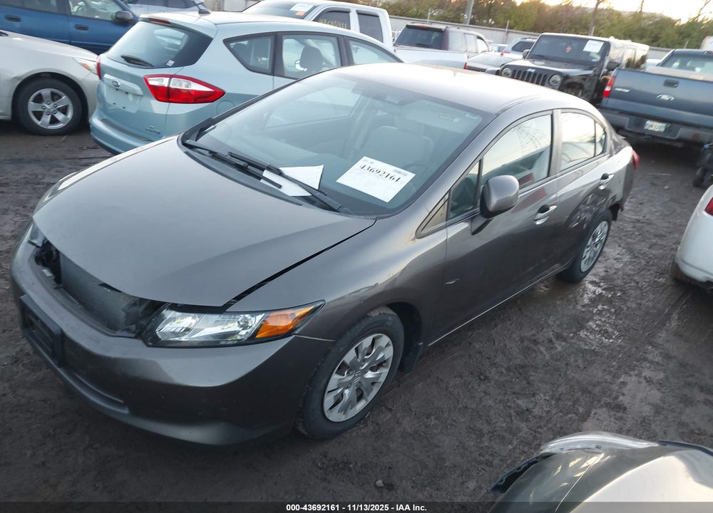 2012 HONDA CIVIC LX VIN: 19XFB2F53CE047621