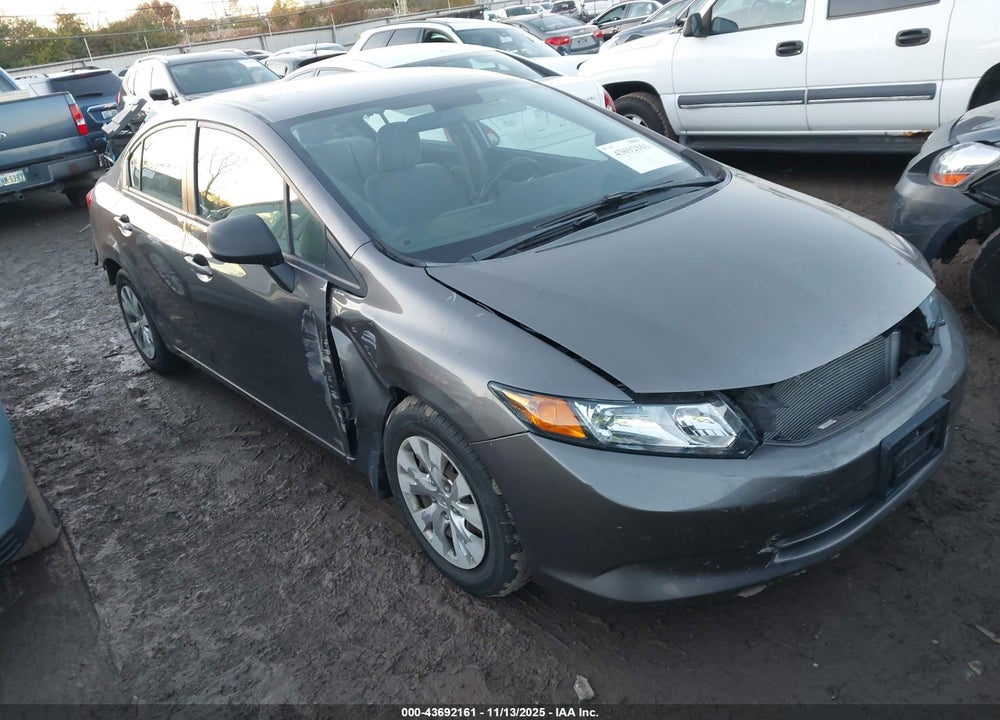 2012 HONDA CIVIC LX VIN: 19XFB2F53CE047621