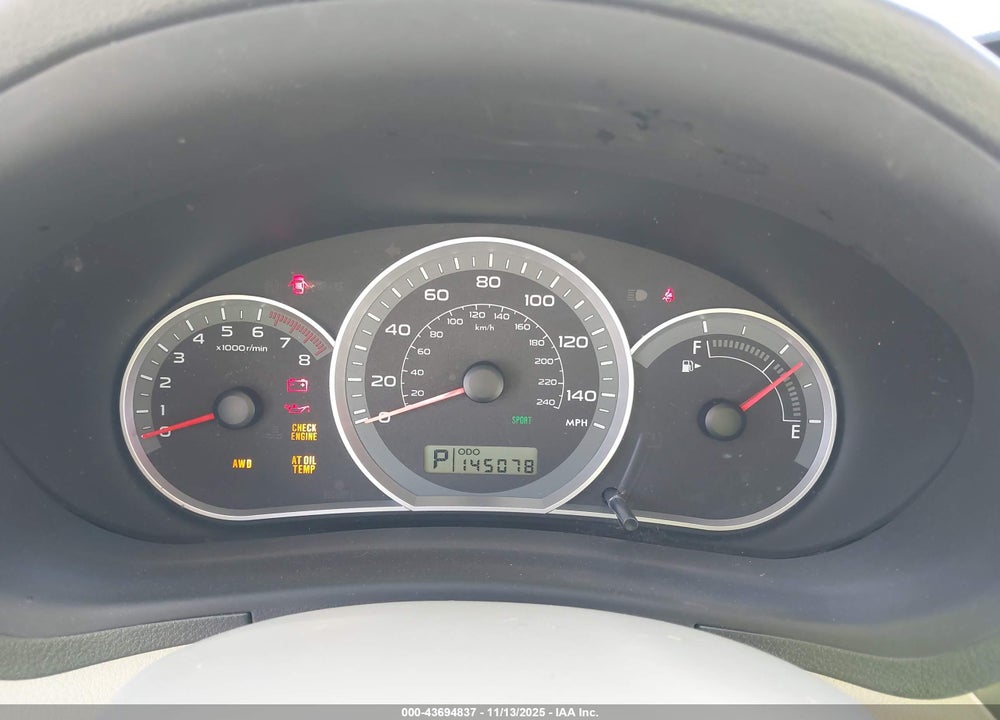 2008 SUBARU IMPREZA VIN: JF1GE61648H519383