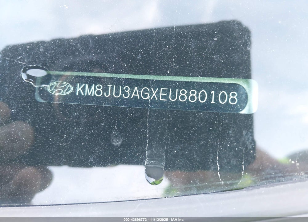 2014 HYUNDAI TUCSON SE VIN: KM8JU3AGXEU880108