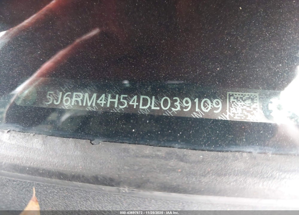 2013 HONDA CR-V VIN: 5J6RM4H54DL039109