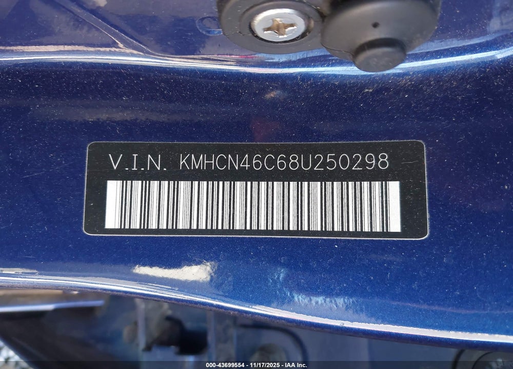 2008 HYUNDAI ACCENT GLS VIN: KMHCN46C68U250298
