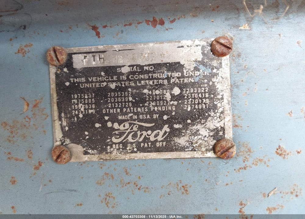 1951 FORD F1 VIN: F1H1NR10732