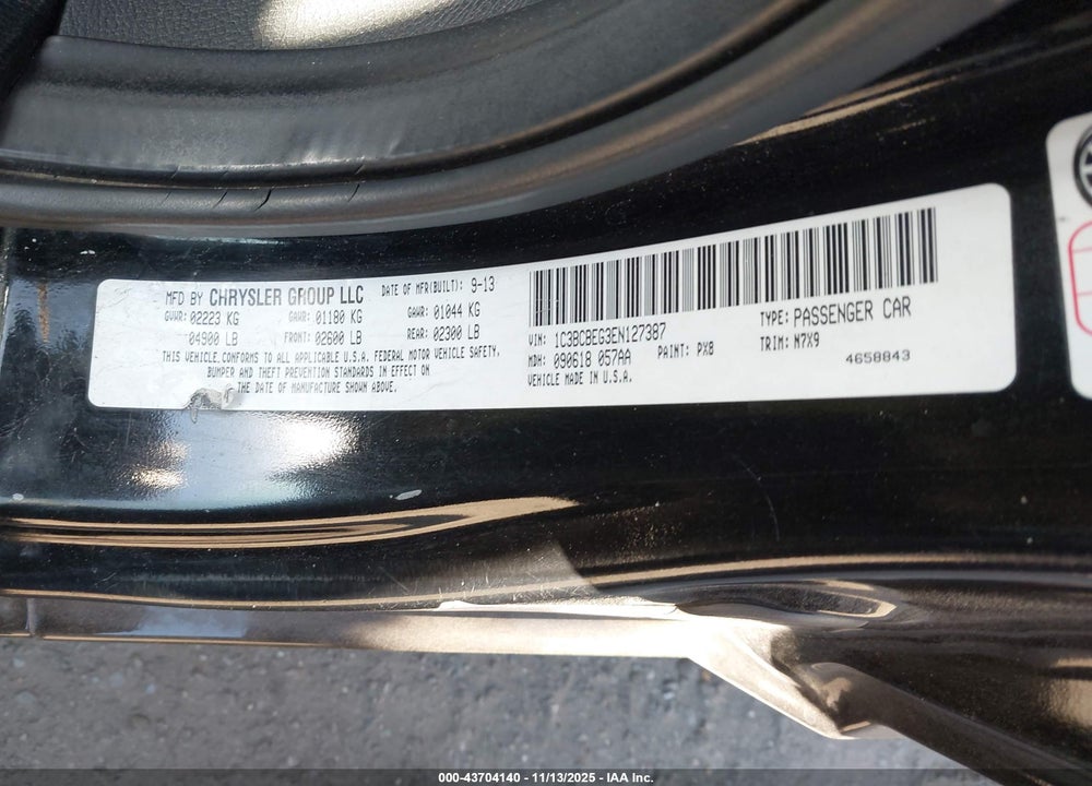 2014 CHRYSLER 200 TOURING VIN: 1C3BCBEG3EN127387