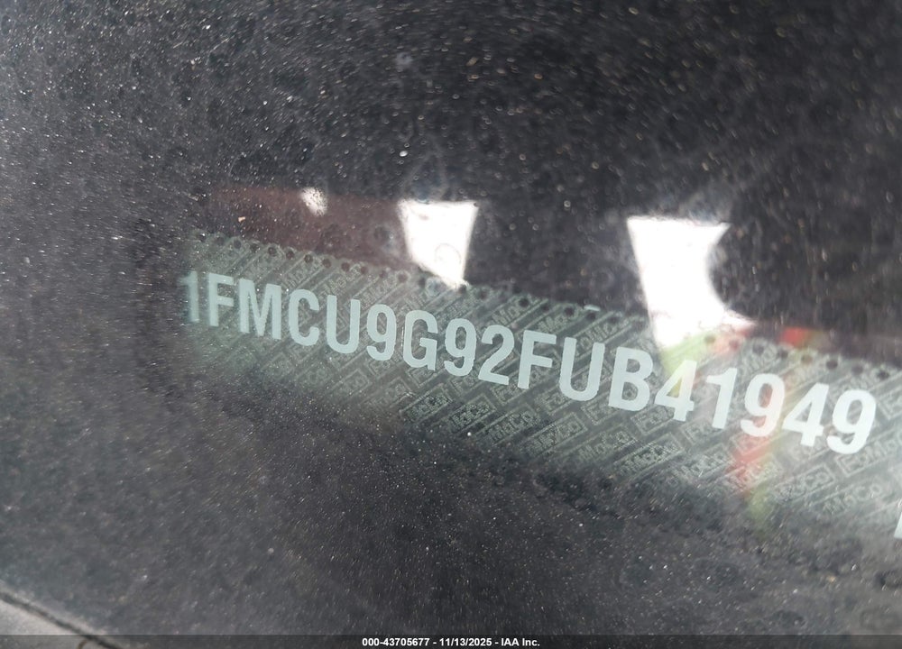 2015 FORD ESCAPE SE VIN: 1FMCU9G92FUB41949