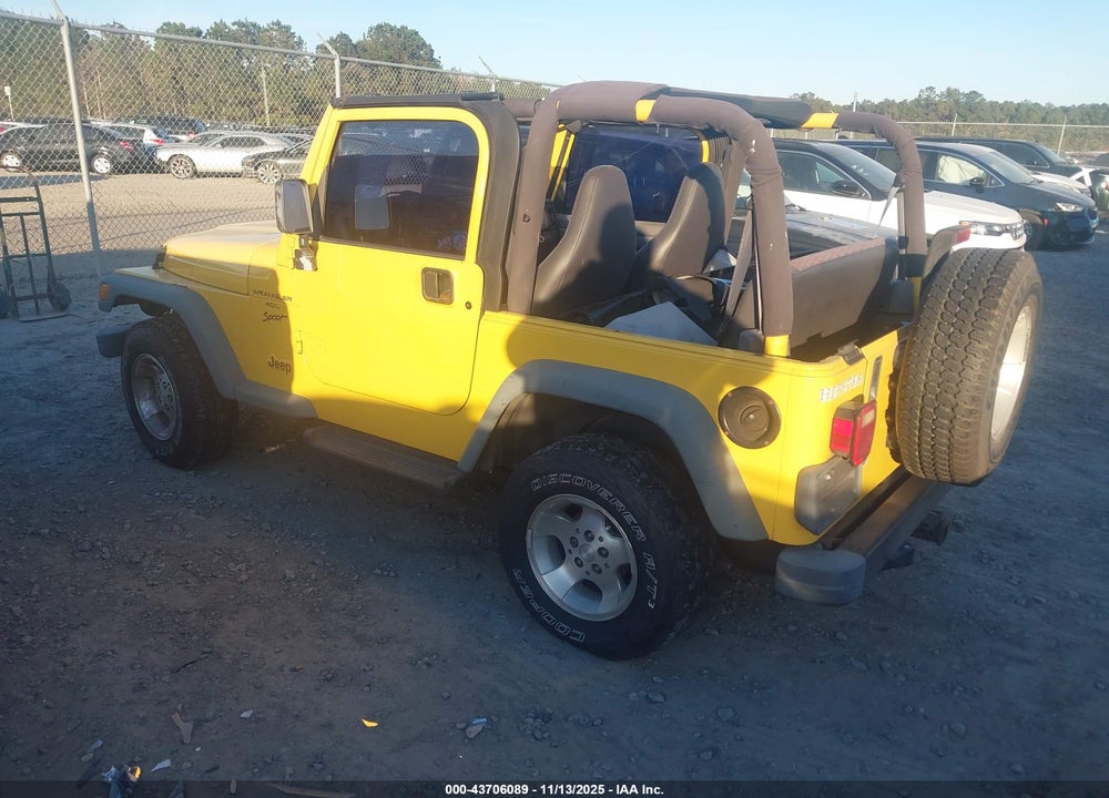 2000 JEEP WRANGLER SPORT VIN: 1J4FA49S5YP772607