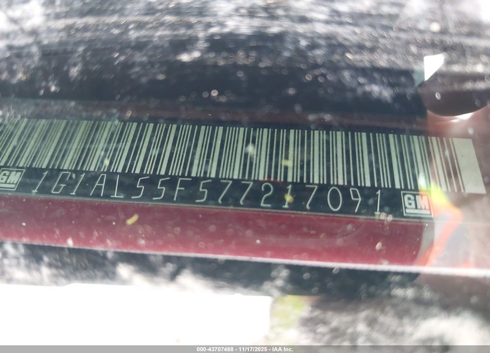 2007 CHEVROLET COBALT LT VIN: 1G1AL55F577217091