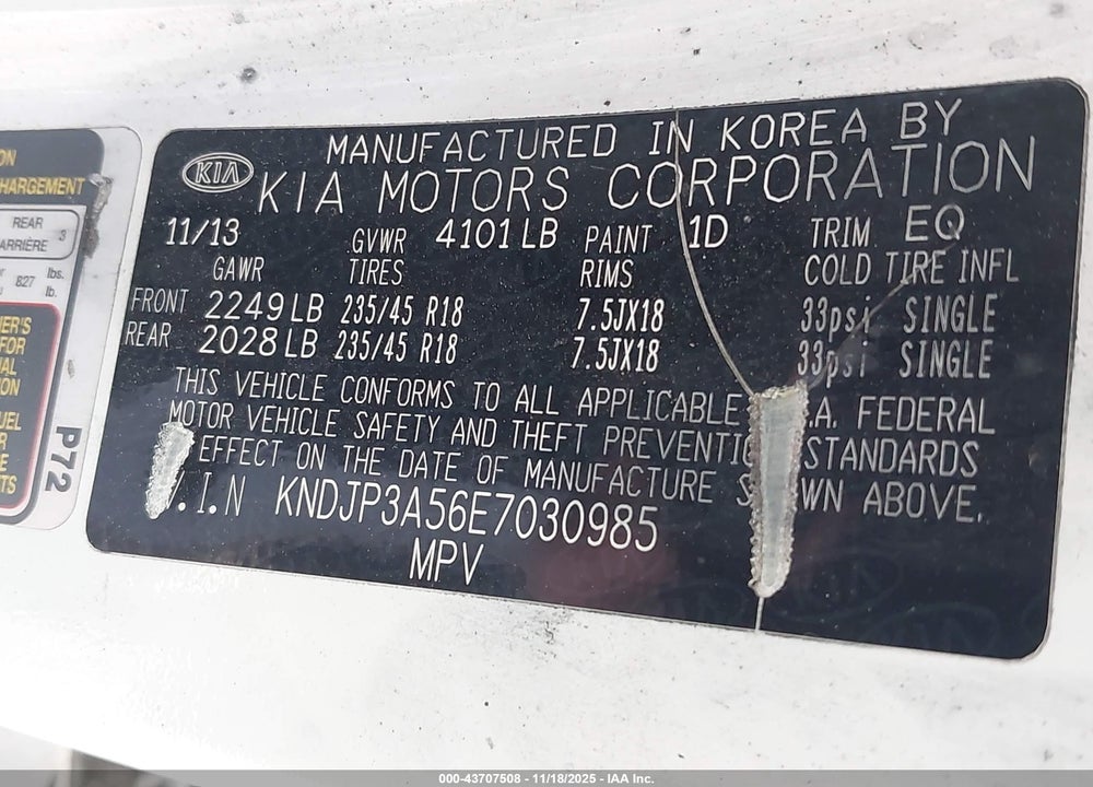 2014 KIA SOUL VIN: KNDJP3A56E7030985