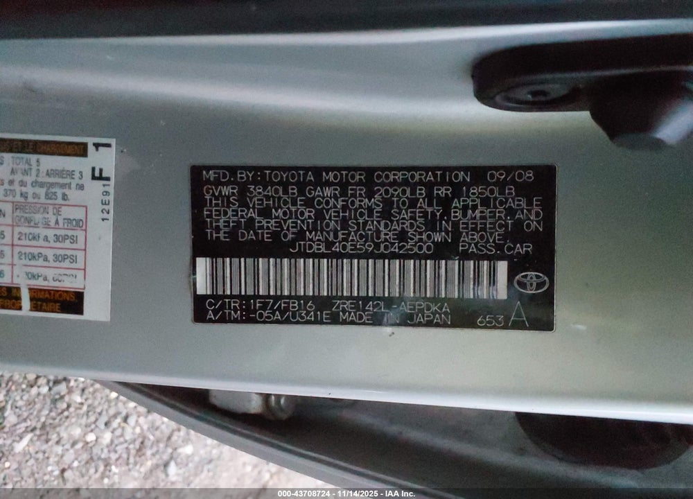 2009 TOYOTA COROLLA LE VIN: JTDBL40E59J042500