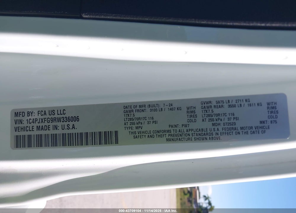 2024 JEEP WRANGLER / VIN: 1C4PJXFG9RW336006