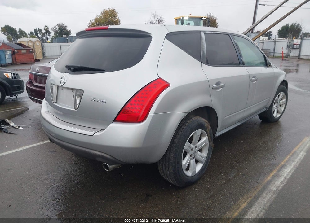 2006 NISSAN MURANO S VIN: JN8AZ08W86W514529
