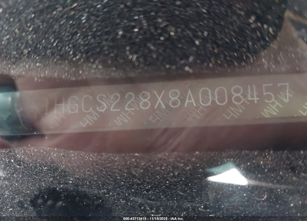 2008 HONDA ACCORD 3.5 EX-L VIN: 1HGCS228X8A008457