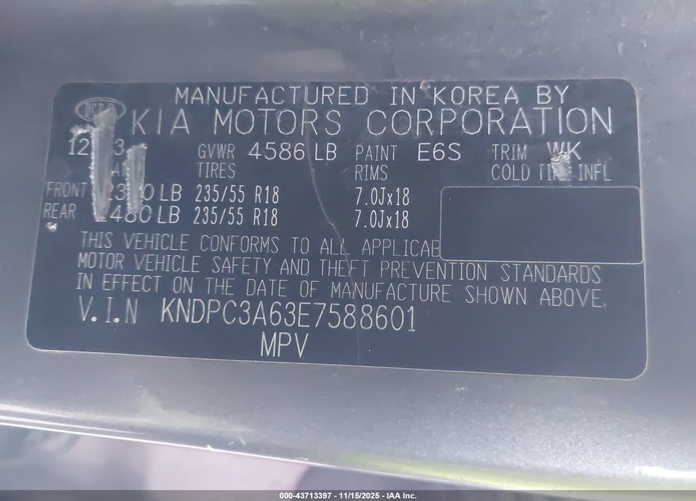 2014 KIA SPORTAGE SX VIN: KNDPC3A63E7588601