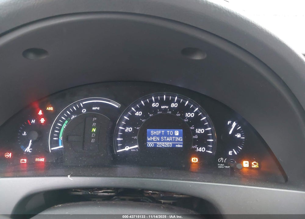 2011 TOYOTA CAMRY HYBRID VIN: 4T1BB3EK3BU132546