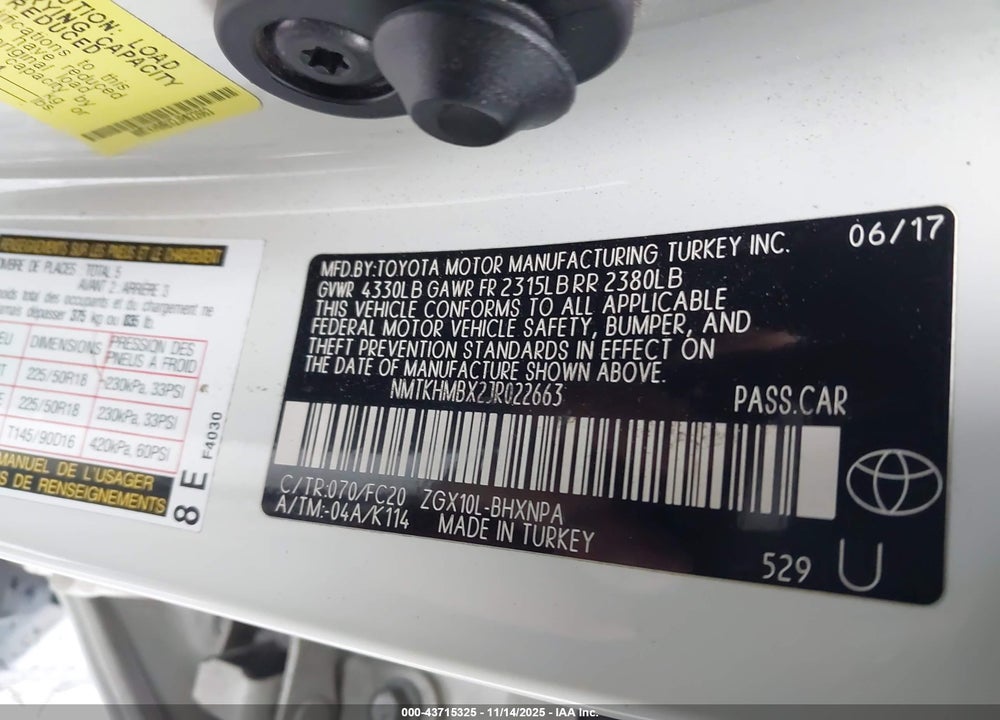 2018 TOYOTA C-HR VIN: NMTKHMBX2JR022663