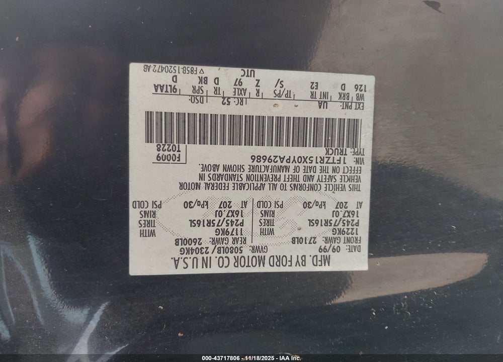2000 FORD RANGER XLT VIN: 1FTZR15X0YPA29686