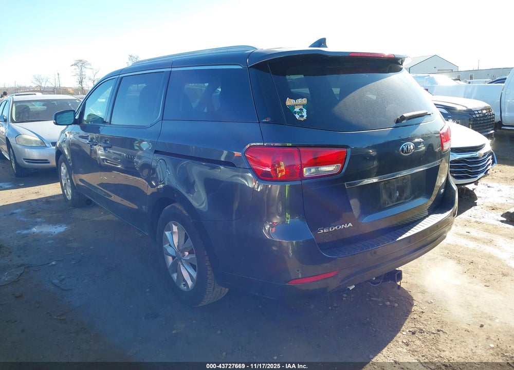 2017 KIA SEDONA EX VIN: KNDMC5C13H6252960