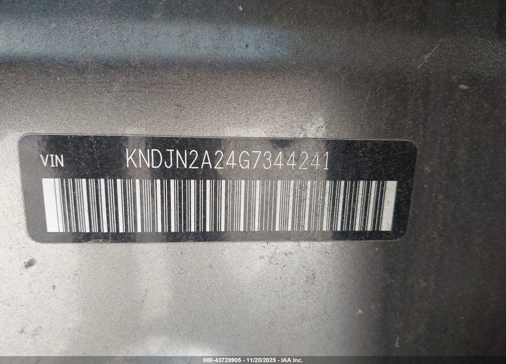 2016 KIA SOUL VIN: KNDJN2A24G7344241