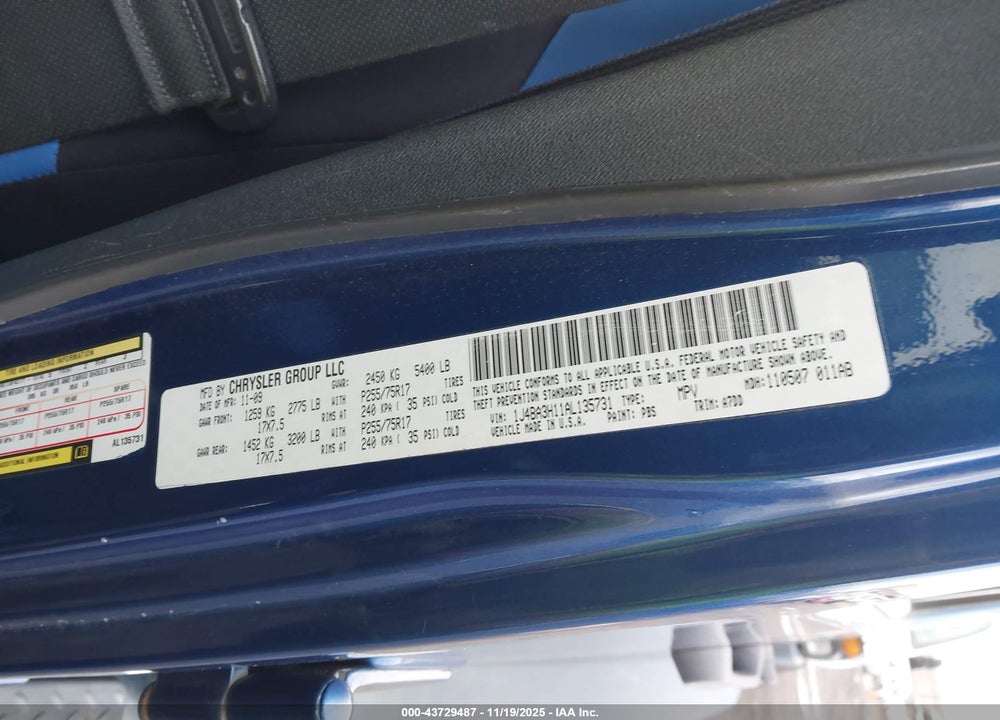 2010 JEEP WRANGLER UNLIMITED SPORT VIN: 1J4BA3H11AL135731