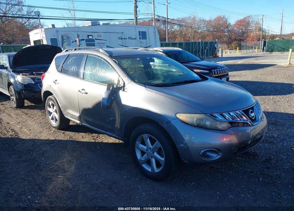 2009 NISSAN MURANO S VIN: JN8AZ18W89W104372