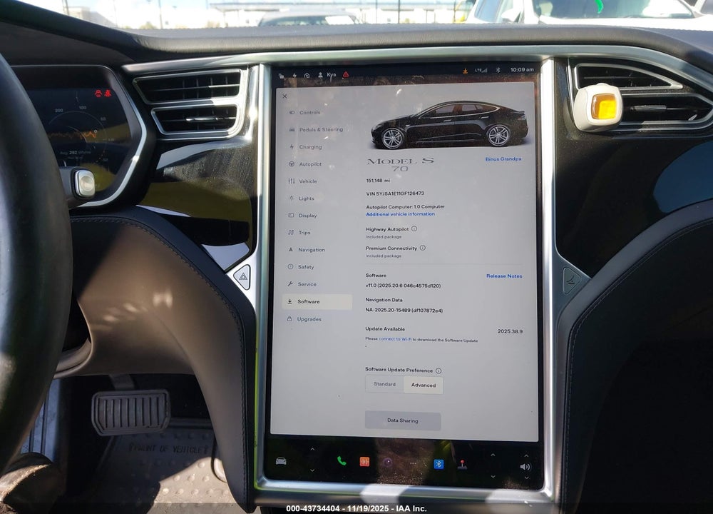 2016 TESLA MODEL S 60/70/75/85 VIN: 5YJSA1E11GF126473