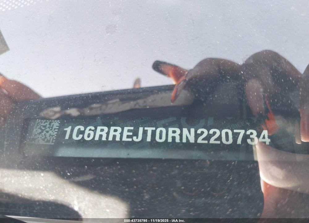 2024 RAM 1500 VIN: 1C6RREJT0RN220734