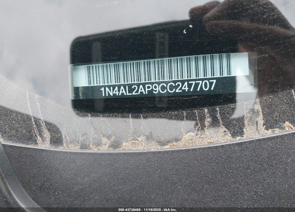 2012 NISSAN ALTIMA VIN: 1N4AL2AP9CC247707