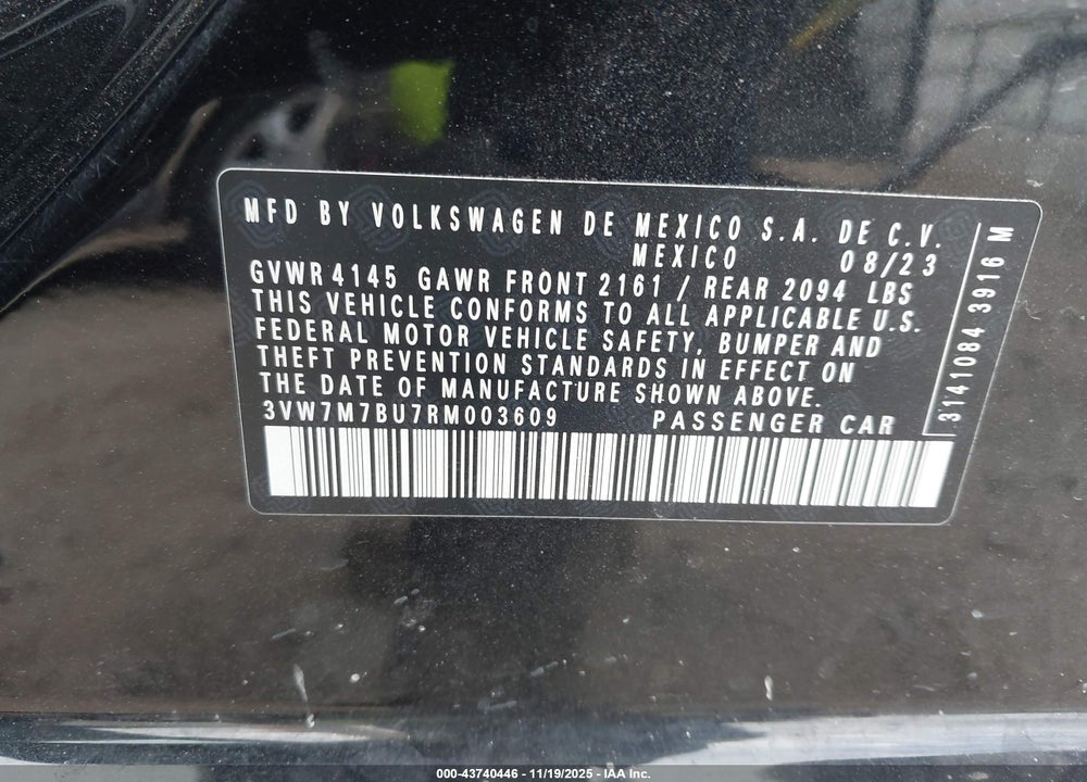 2024 VOLKSWAGEN JETTA 1.5T SE VIN: 3VW7M7BU7RM003609