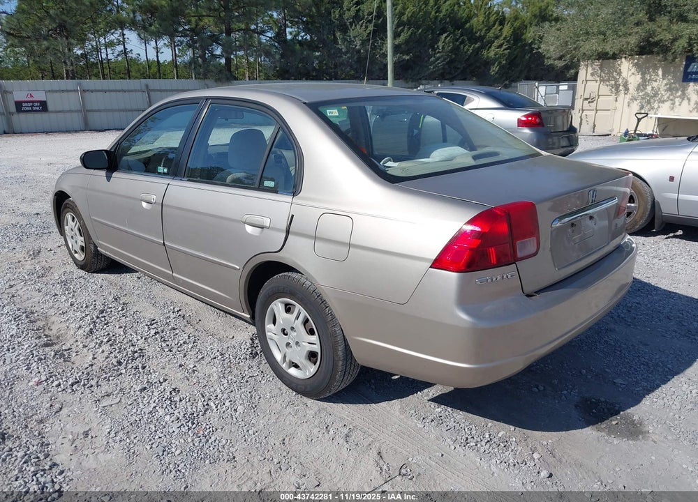 2002 HONDA CIVIC LX VIN: 1HGES165X2L047709