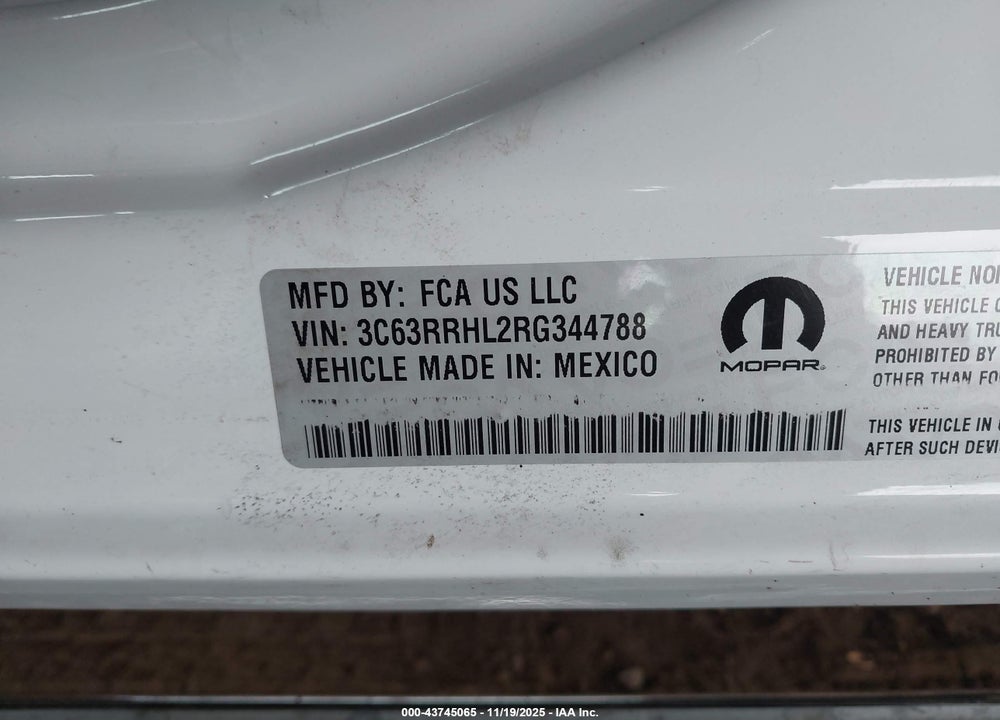 2024 RAM 3500 BIG HORN  4X4 8' BOX VIN: 3C63RRHL2RG344788