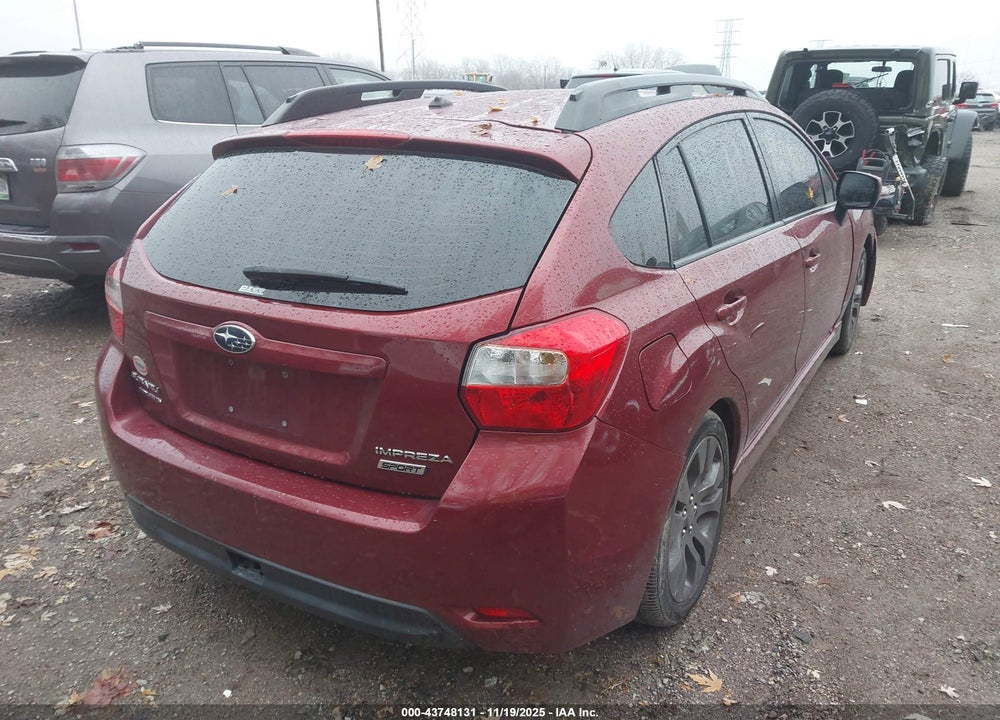 2013 SUBARU IMPREZA 2.0I SPORT PREMIUM VIN: JF1GPAL60DH857299