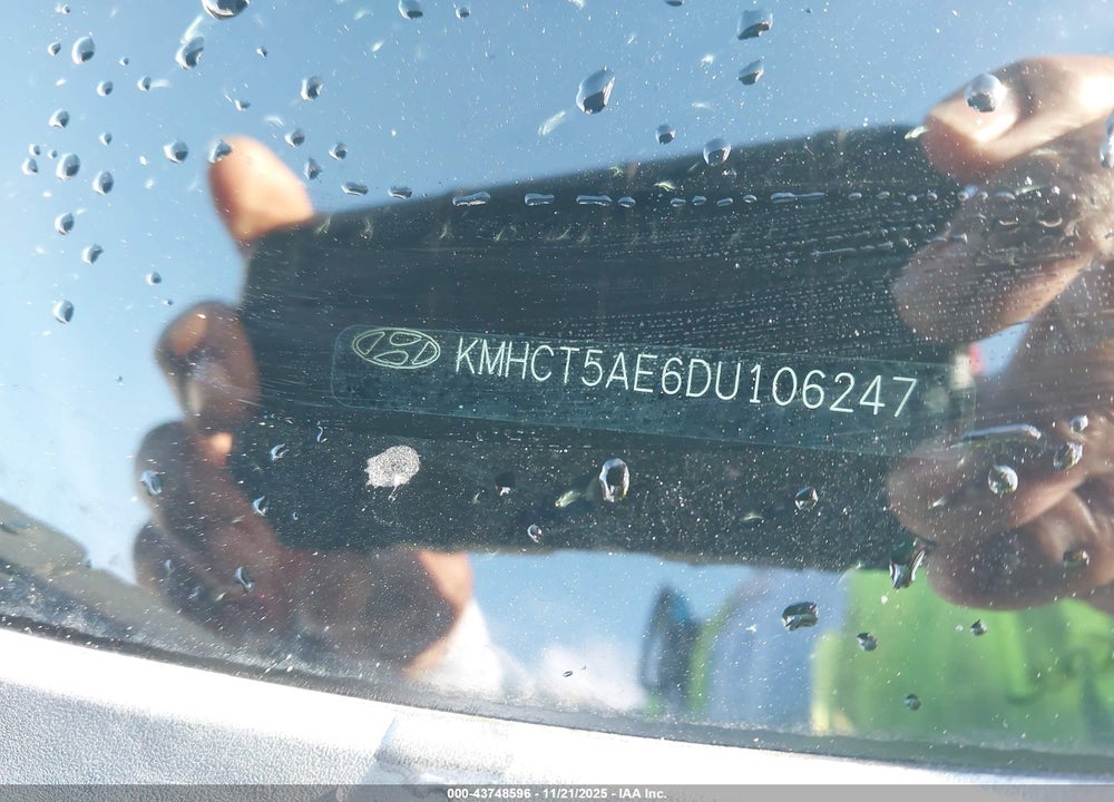 2013 HYUNDAI ACCENT GS VIN: KMHCT5AE6DU106247