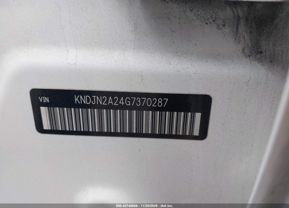 2016 KIA SOUL VIN: KNDJN2A24G7370287