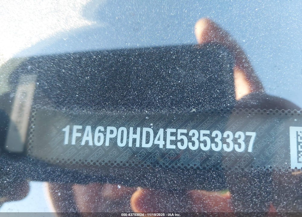 2014 FORD FUSION VIN: 1FA6P0HD4E5353337