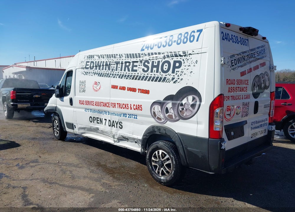 2024 RAM PROMASTER 2500 SLT+ HIGH ROOF 159 WB VIN: 3C6LRVDG8RE118686