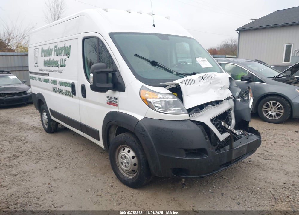2019 RAM PROMASTER 2500 HIGH ROOF 136 WB VIN: 3C6TRVCG6KE539555