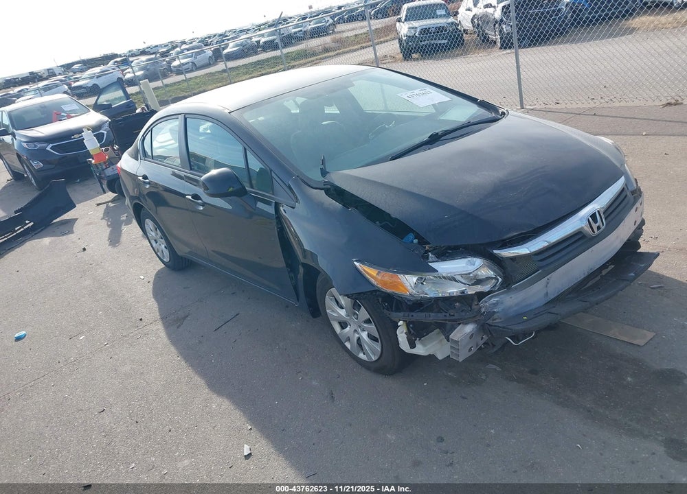 2012 HONDA CIVIC LX VIN: 19XFB2F54CE069675