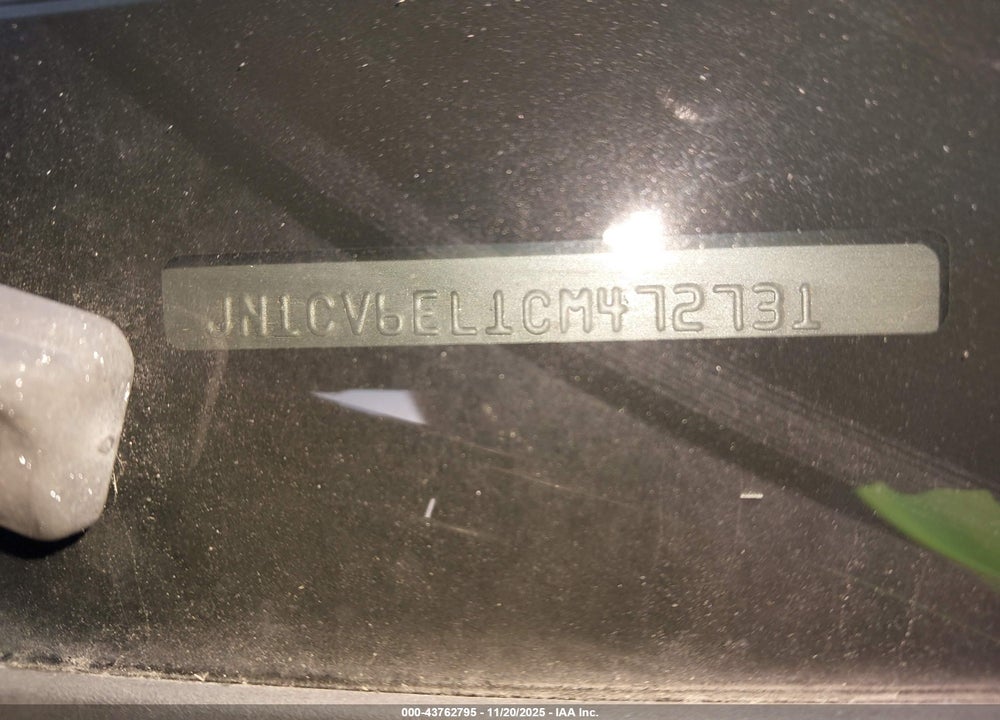 2012 INFINITI G37X VIN: JN1CV6EL1CM472731
