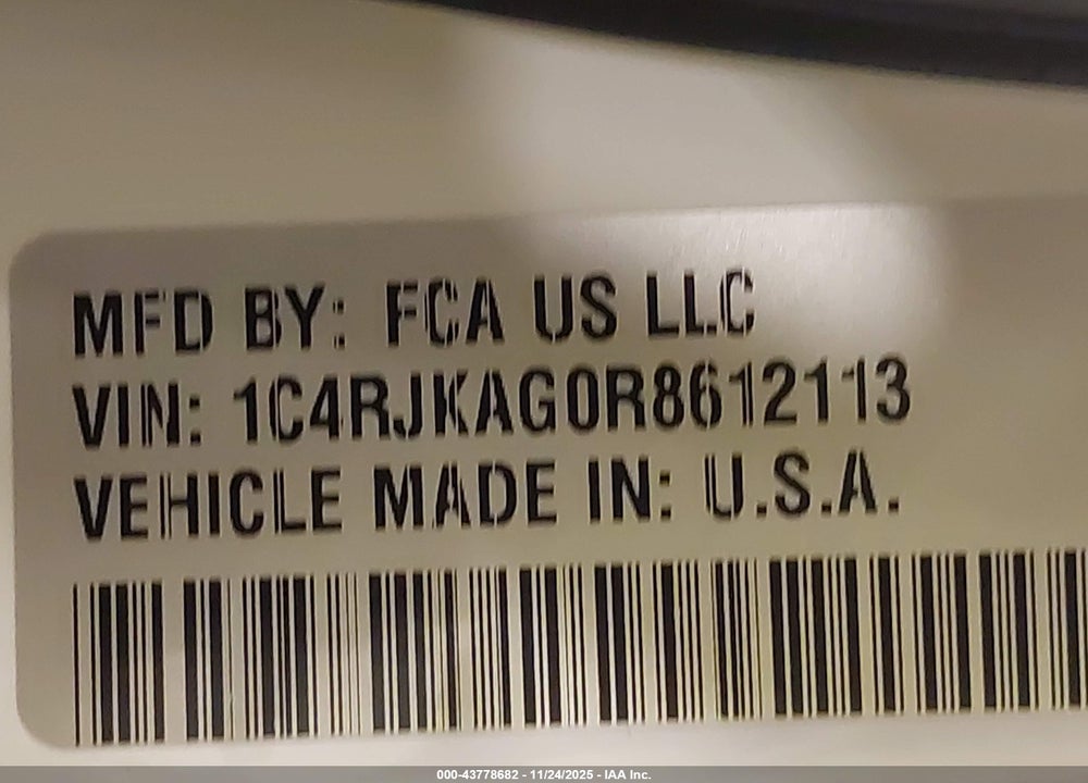2024 JEEP GRAND CHEROKEE L ALTITUDE 4X4 VIN: 1C4RJKAG0R8612113