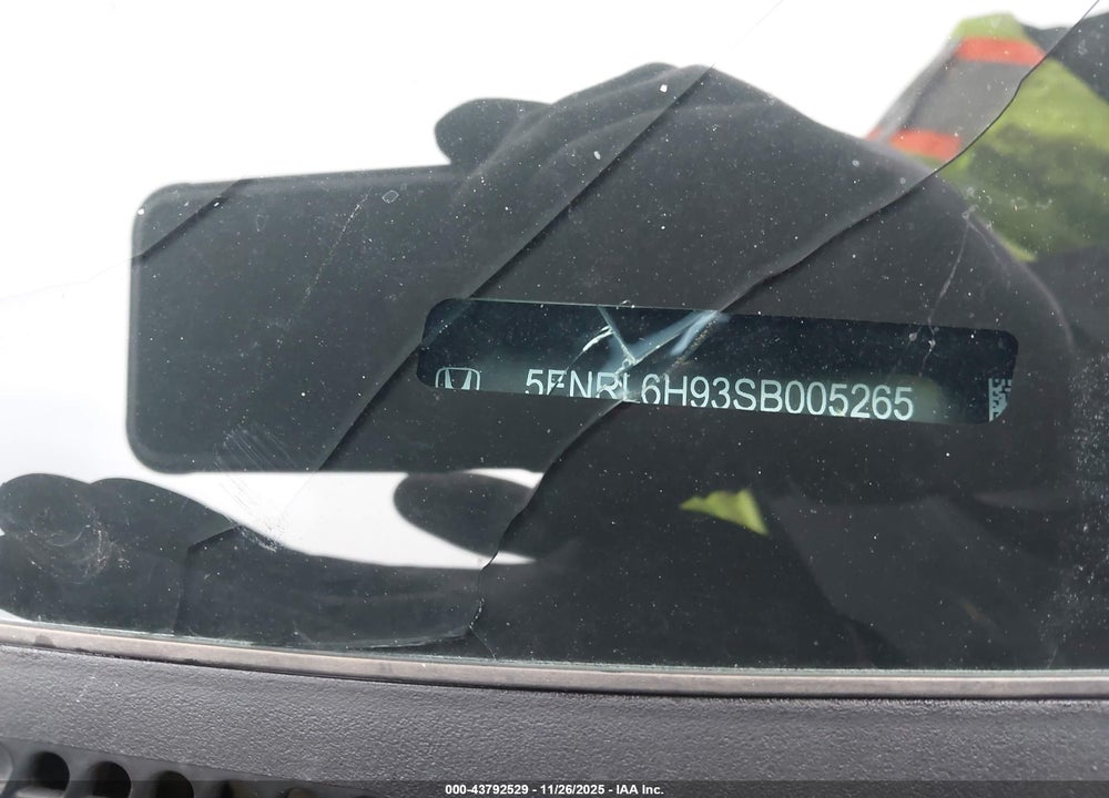 2025 HONDA ODYSSEY ELITE VIN: 5FNRL6H93SB005265