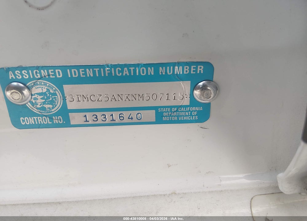 2022 TOYOTA TACOMA TRD SPORT VIN: 3TMCZ5ANXNM507115
