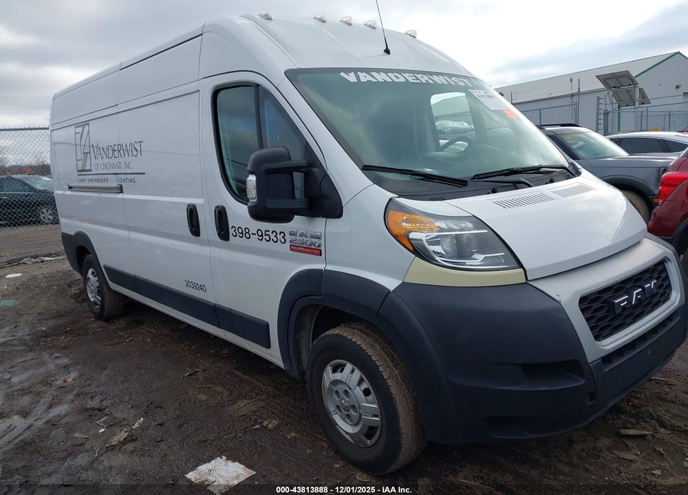2021 RAM PROMASTER 2500 HIGH ROOF 159 WB VIN: 3C6LRVDG1ME534720